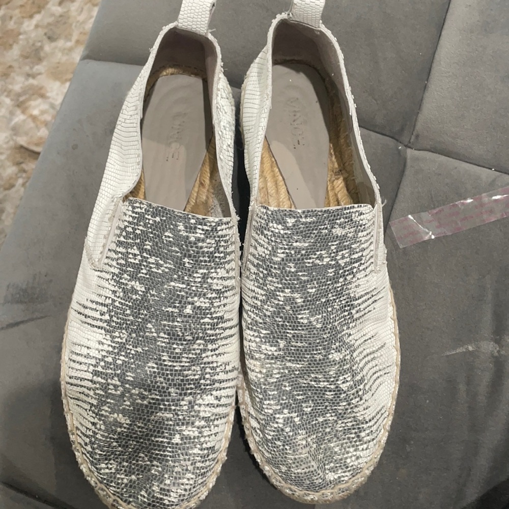 Vince leather espadrilles with lizard print